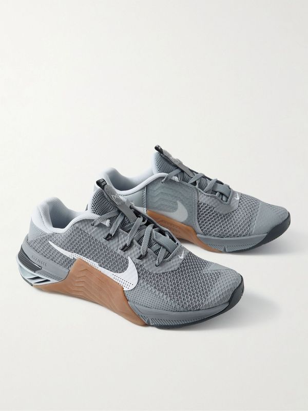 Nike Metcon 7 rubber trim mesh sneakers, gray