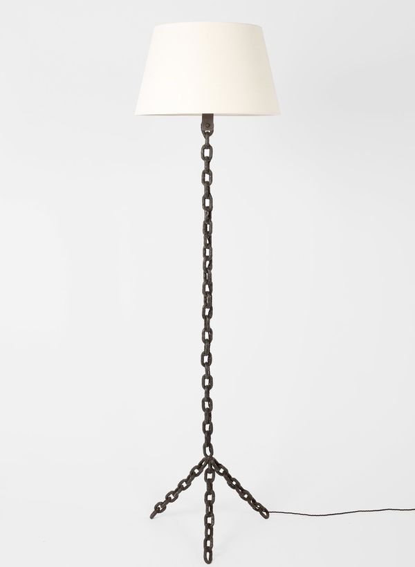 French iron chain link floor lamp