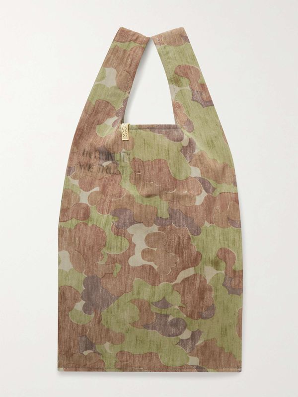 Visvim Brown Camouflage Print Tote Bag