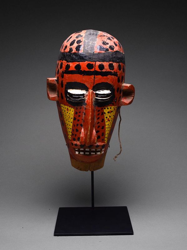 Bambara Wooden Polychrome Face Mask