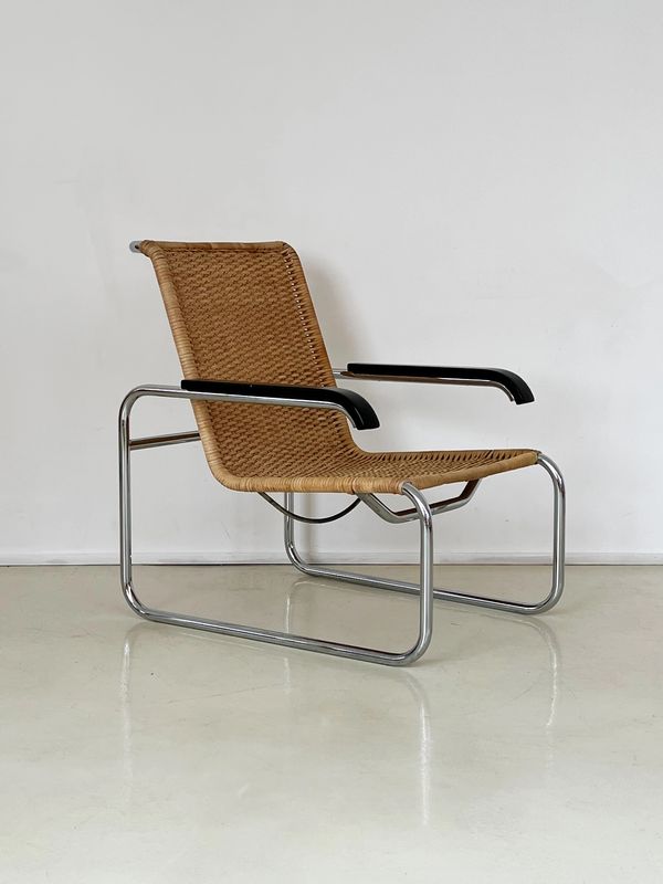 Marcel Breuer B35 Rattan Arm Chair 1970s