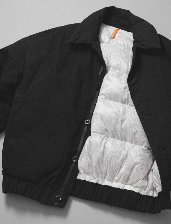 MAN-TLE Black R0D3 Stone Wax Down Jacket