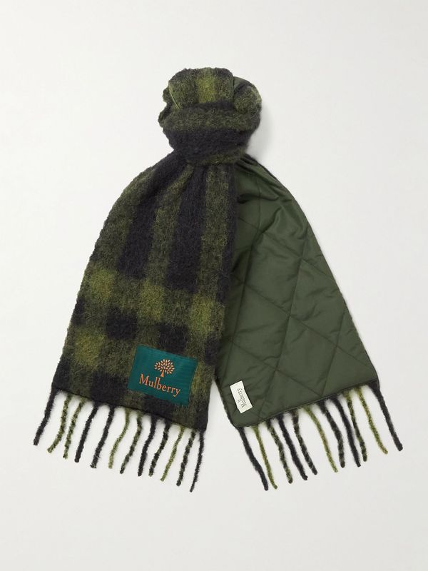 Mulberry Reversible Knitted Quilted Shell Scarf